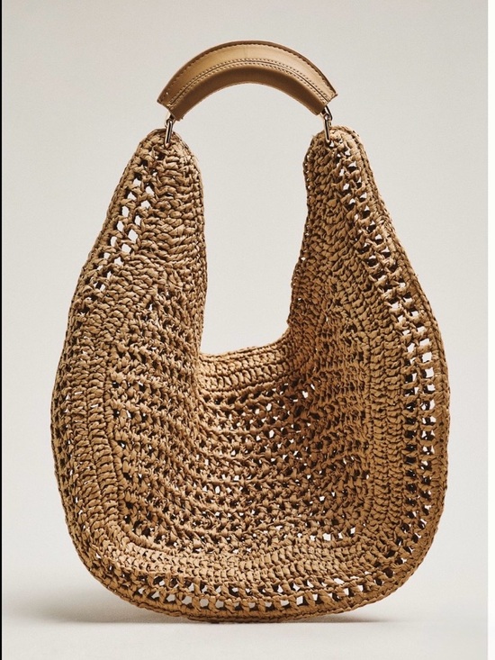 Anthropologie Handbags - Anthropologie Raffia Hobo Bag Natural Color